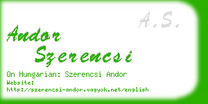 andor szerencsi business card